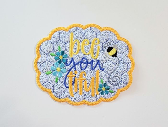 ITH Busy Bees Bee Youtiful Mug Rug | Machine Embroidery Designs by JuJu