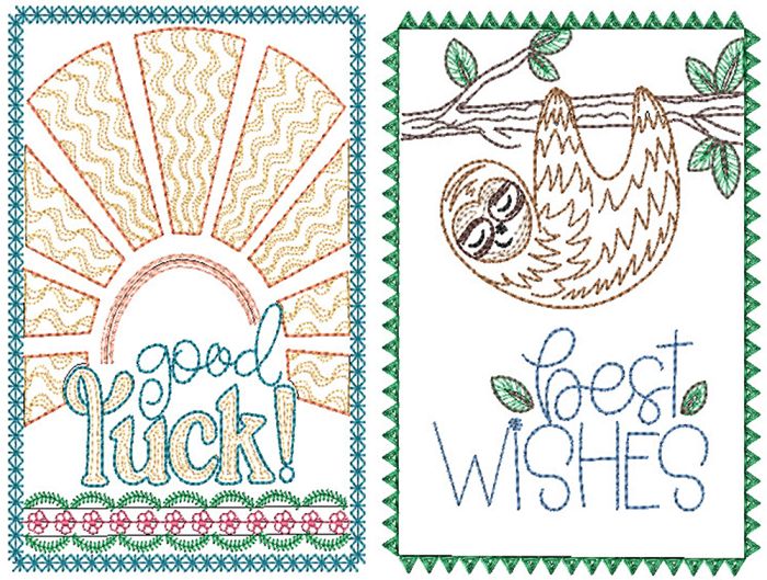 Best Wishes Greeting Cards 1 | Machine Embroidery Designs by JuJu