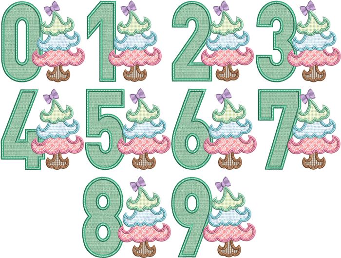 Curly Tree Numbers | Machine Embroidery Designs by JuJu