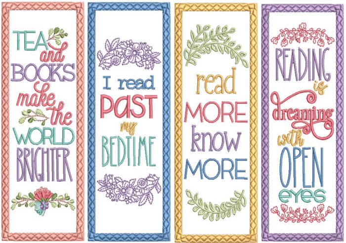 ITH Bookmarks Set 7 | Machine Embroidery Designs by JuJu