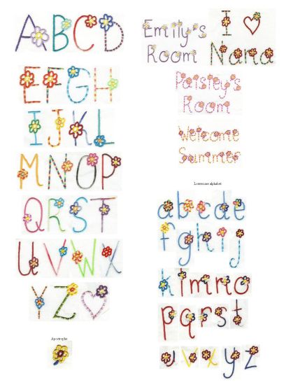 Daisy Doodle Alphabet | Machine Embroidery Designs by JuJu