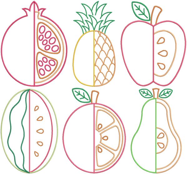 Nordic Fruits Machine Embroidery Designs by JuJu