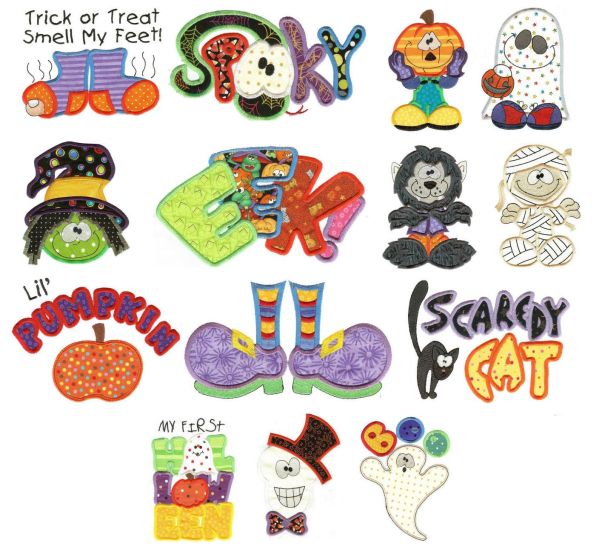 Treats n Tricks Halloween Too Applique Machine Embroidery Designs by JuJu 