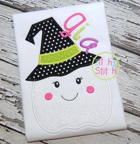 Ghost Witch Applique | Machine Embroidery Designs by JuJu