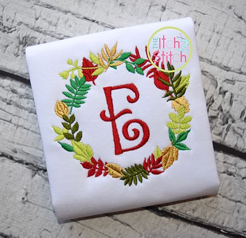 Wreath Monogram Frame Embroidery | Machine Embroidery Designs by JuJu