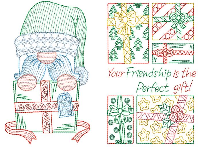 Christmas Greeting Cards Set 3 Digital Machine Embroidery Designs by JuJu