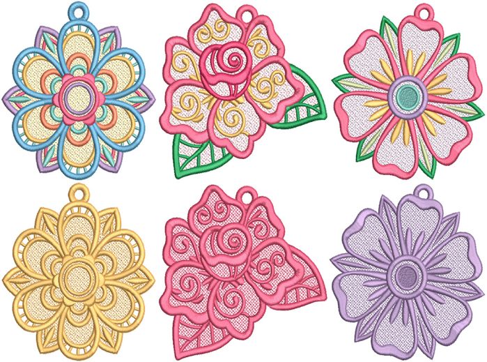 Free Standing Lace Flowers 4 | Machine Embroidery Designs by JuJu