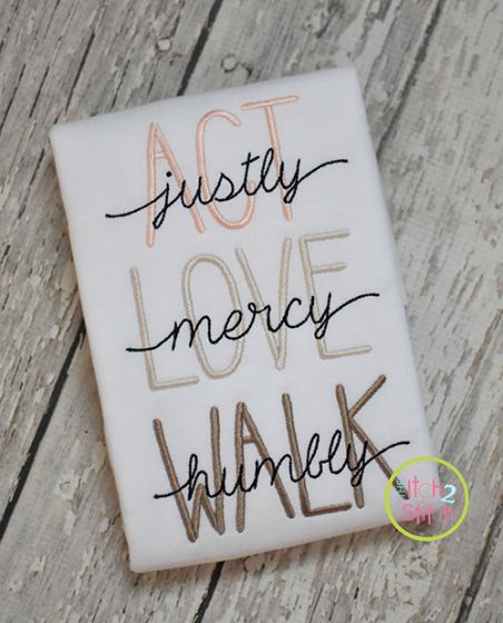 Act Love Walk Embroidery Design | Machine Embroidery Designs by JuJu