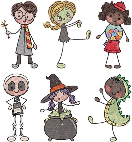 Halloween Stix People | Machine Embroidery Designs by JuJu