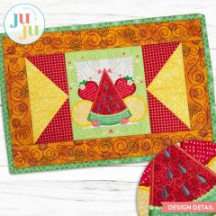 In The Hoop Modular Summer Fruit Placemat Project | Machine Embroidery Designs by JuJu