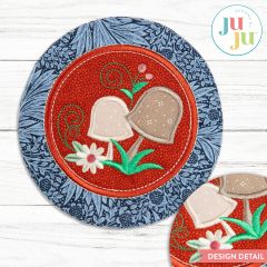 In The Hoop Mushroom Pair Coaster Project | Machine