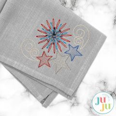Patriotic Corner Embroidery Design | Machine Embroidery Designs by JuJu