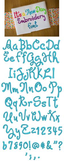 It's A New Day Embroidery Font Machine Embroidery Designs by JuJu