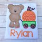 Bear Wagon Pumpkin Applique | Machine Embroidery Designs by JuJu