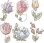 Vintage Sketch Blooms Machine Embroidery Designs by JuJu