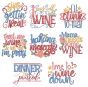 Wine Word Art Machine Embroidery Designs by JuJu