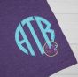 Natural Circle Applique Zig Zag Monogram