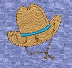 Free cowboy hat machine embroidery design