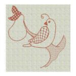 12 Days of Christmas Redwork Machine Embroidery Designs by JuJu