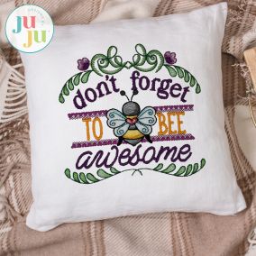 Bee Word Art 1 Embroidery Set | Machine Embroidery Designs by JuJu
