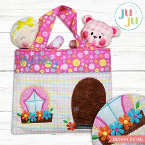In The Hoop Dollhouse Bag and Dolls Project | Machine Embroidery Designs by JuJu
