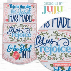 In The Hoop This is the Day Wall Hanging Project | Machine Embroidery Designs by JuJu