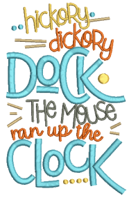 Nursery Rhymes Word Art Set 1 Machine Embroidery Designs by JuJu