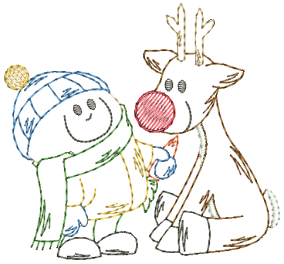 Christmas Cuties Kids Vintage Stitch Machine Embroidery Designs by JuJu