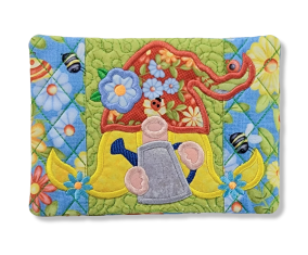 ITH Gnome Watering Can Mug Rug | Machine Embroidery Designs by JuJu