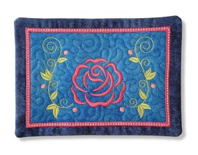ITH Roses Mug Rug 1 | Machine Embroidery Designs by JuJu
