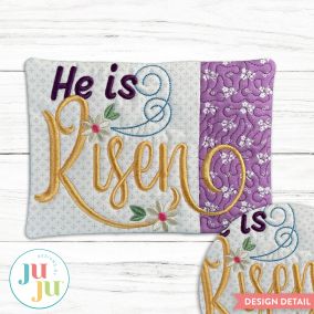 In The Hoop He Is Risen Mug Rug Project | Machine Embroidery Designs by JuJu