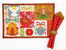 ITH Christmas Placemat 3 | Machine Embroidery Designs by JuJu
