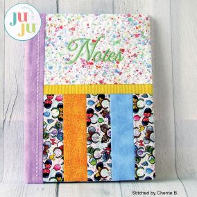 Striped Composition Book Cover by Oma's Place | Machine Embroidery Designs by JuJu