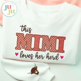                                 Mimi Loves Her Herd Embroidery Design | Machine Embroidery Designs by JuJu
                            