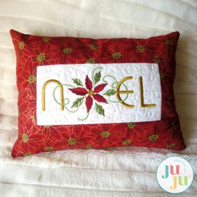 Christmas Pillow Noel by Oma's Place | Machine Embroidery Designs by JuJu