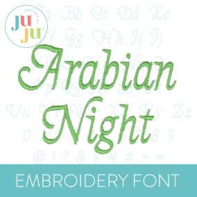 Arabian Night Embroidery Font | Machine Embroidery Designs by JuJu
