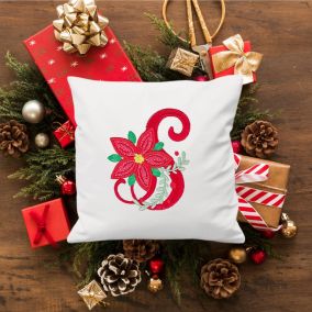 Christmas Poinsettia Alphabet | Machine Embroidery Designs by JuJu