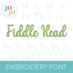 Fiddle Head Embroidery Font | Machine Embroidery Designs by JuJu