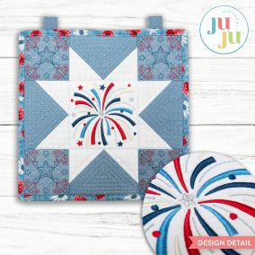 In The Hoop Patriotic Mini Quilt Project | Machine Embroidery Designs by JuJu