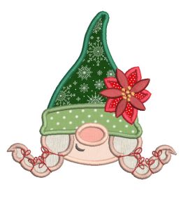 Christmas Gnome Peekers Applique Machine Embroidery Designs by JuJu 
