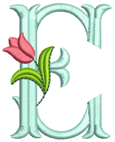 Tulip Monogram Machine Embroidery Designs by JuJu