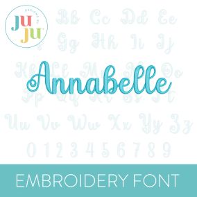 Annabelle Embroidery Font | Machine Embroidery Designs by JuJu