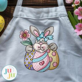 Sweet Easter Bunny 3 Embroidery Design | Machine Embroidery Designs by JuJu