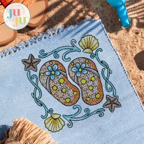 Flip Flops Embroidery Design | Machine Embroidery Designs by JuJu