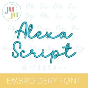                                 Alexa Script Embroidery Font | Machine Embroidery Designs by JuJu
                            
