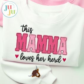                                 Mamma Loves Her Herd Embroidery Design | Machine Embroidery Designs by JuJu
                            