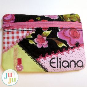 Zippered Crazy Pouch by Oma's Place | Machine Embroidery Designs by JuJu