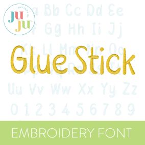 Glue Stick Embroidery Font | Machine Embroidery Designs by JuJu