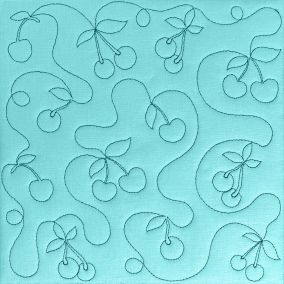 Cherries Quilting Backdrops Design | Machine Embroidery Designs by JuJu