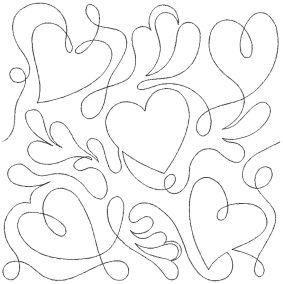 Hearts and Feathers End-to-End Quilting | Machine Embroidery Designs by JuJu
